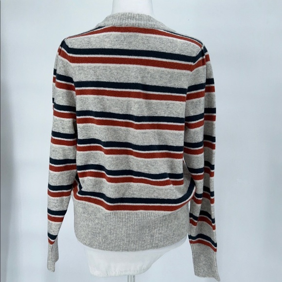 New Madewell V-Neck Sweater Striped Westgate V-Neck Sweater in Coziest Yarn Sz M - Picture 7 of 11